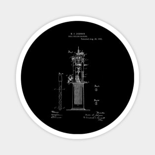 Drill Milling Machine Vintage Patent Hand Drawing Magnet